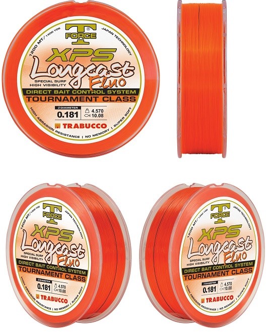 Trabucco Vlasec T-Force XPS Long Cast Fluo 1200m Délka: 1200m, Nosnost: 8,35kg, Průměr: 0,25mm