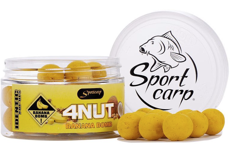 Sportcarp Plovoucí Boilies Identic PoP-Up 4NUT Banana Bomb 150ml Průměr: 15mm, Objem: 150ml