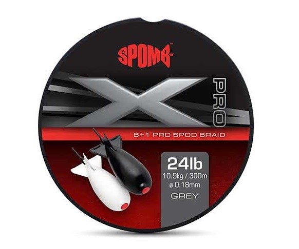 Spomb Pletená Šňůra X Pro Braid Grey 300m Nosnost: 10,9kg, Průměr: 0,18mm