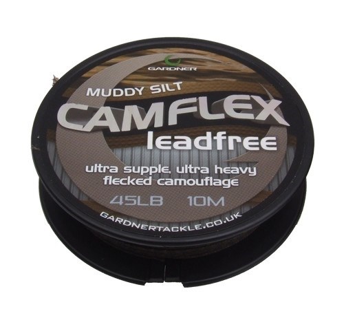 Gardner Bezolovnatá Šnůrka Camflex Leadfree 10m Barva: Muddy Silt, Nosnost: 20,4kg