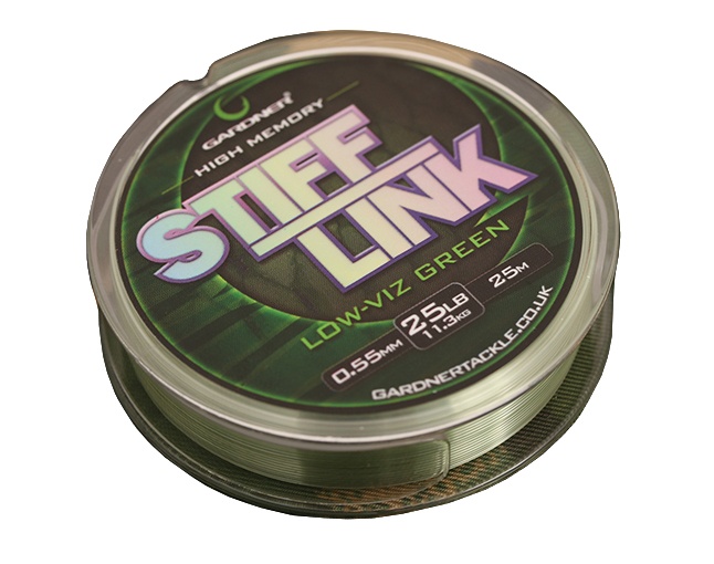 Gardner Vlasec Stiff-Link Green-Zelená 25m Nosnost: 15lb, Průměr: 0,47mm