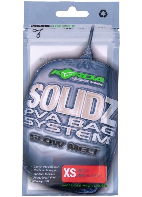Korda PVA Sáčky Solidz Slow Melt PVA Bags Počet ks. v balení: 25ks, Velikost: XS