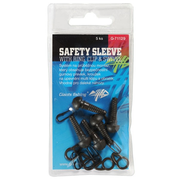 Giants Fishing Montáž Safety Sleeve with Ring Clip A Swivel 5ks