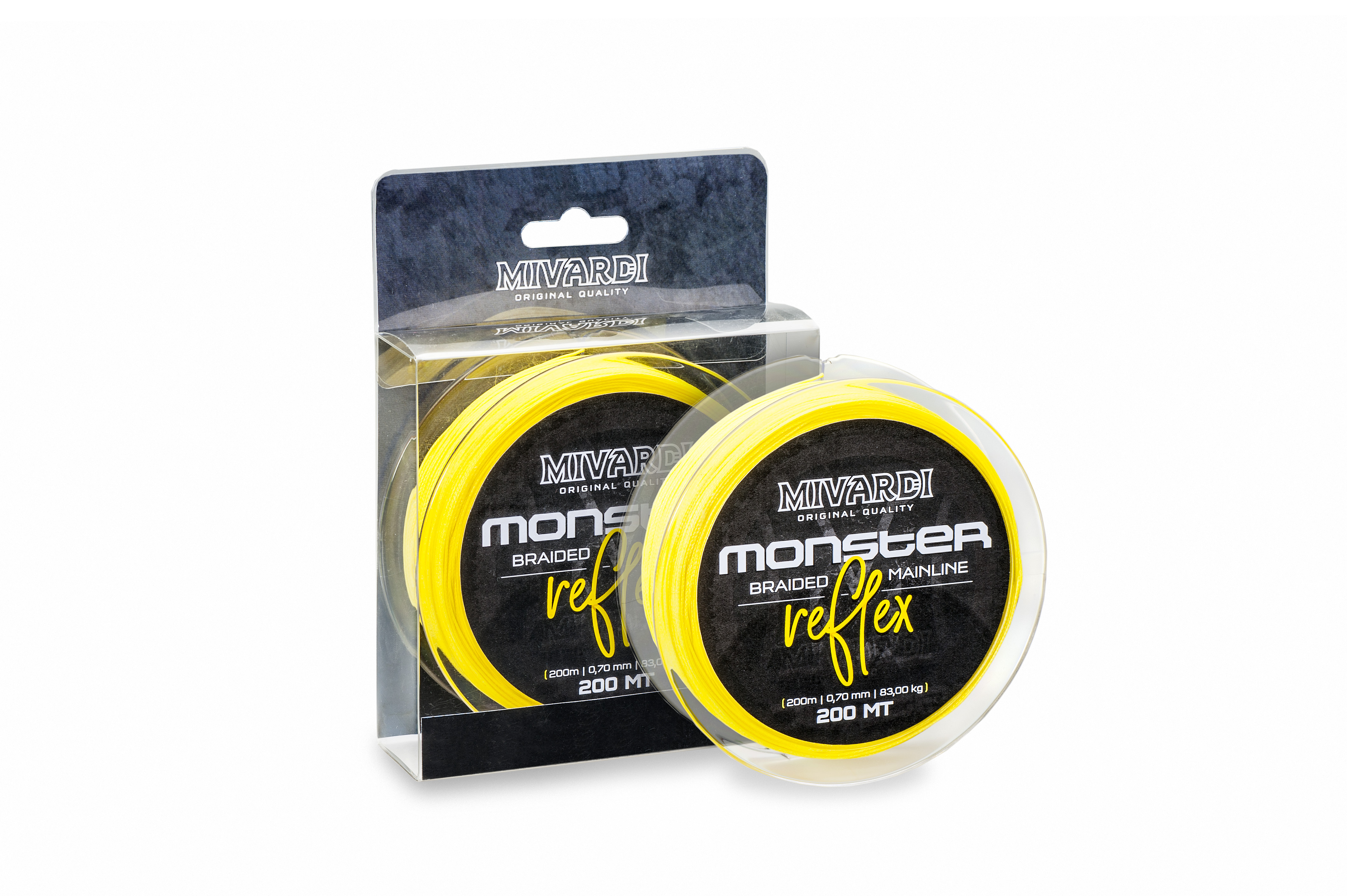 Mivardi Pletená Šňůra Monster Reflex Braid Žlutá 200m Nosnost: 83kg, Průměr: 0,70mm