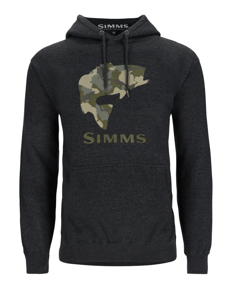 Simms Mikina Bass Fill Hoody Charcoal Heather Velikost: L (US) XL (EU)
