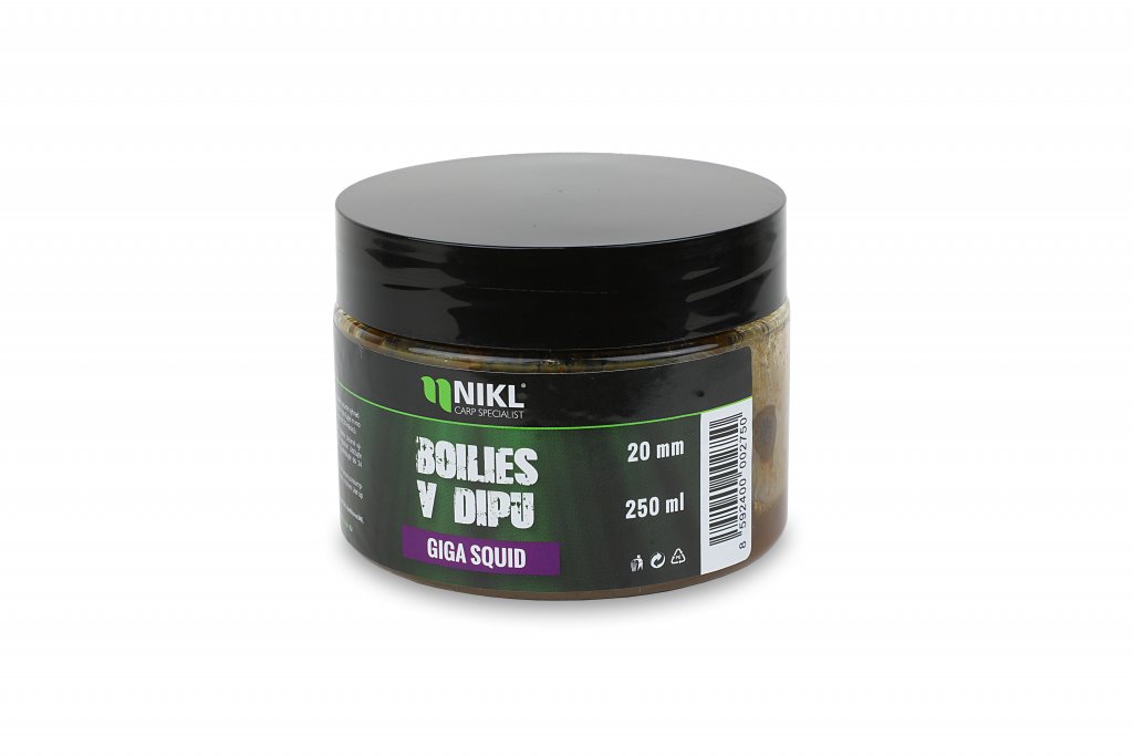Nikl Boilies v Dipu Giga Squid 250g Průměr: 24mm