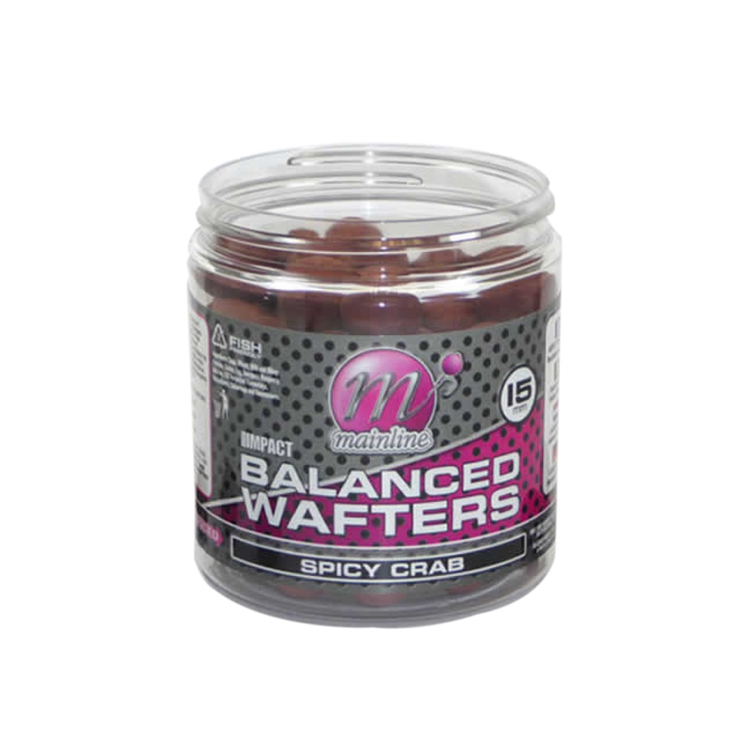Mainline Vyvážené Boilies Balanced Wafters 18 mm Průměr: 18mm, Příchuť: Spicy Crab