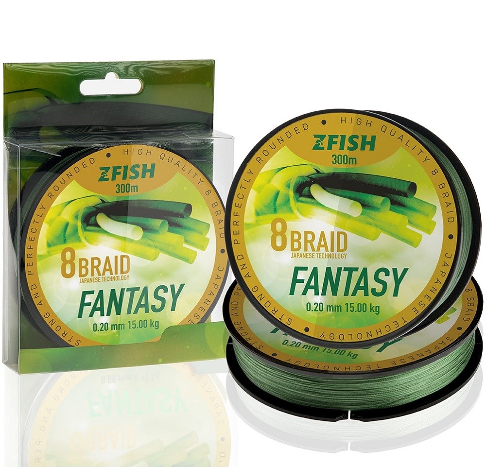 Zfish Pletená Šňůra Fantasy 8-Braid 300m Nosnost: 31,9kg, Průměr: 0,35mm