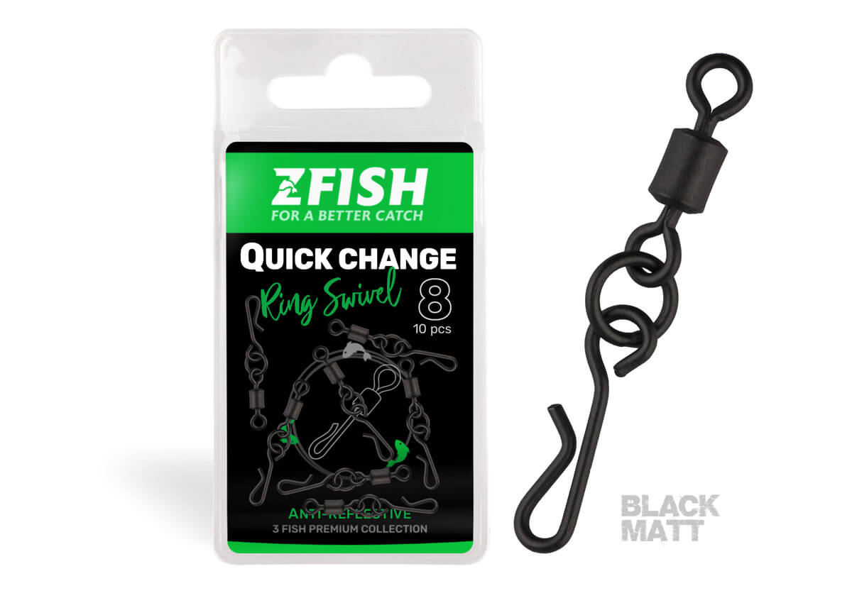Zfish Obratlík Quick Change Ring Swivel Matt vel.8 10ks