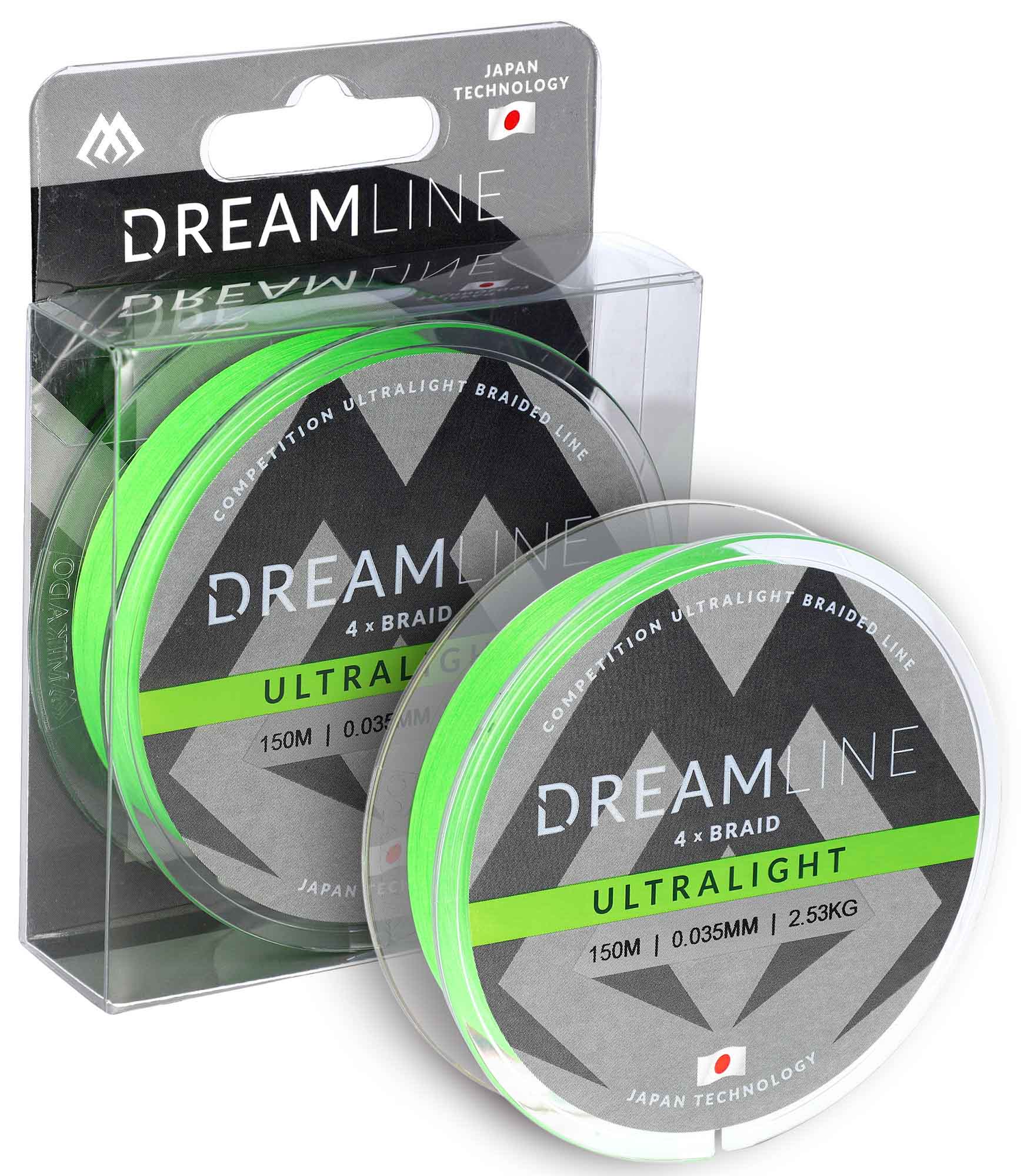 Mikado Pletená Šňůra Dreamline Ultralight Fluo Zelená 150m Délka: 150m, Nosnost: 10,21kg, Průměr: 0,12mm