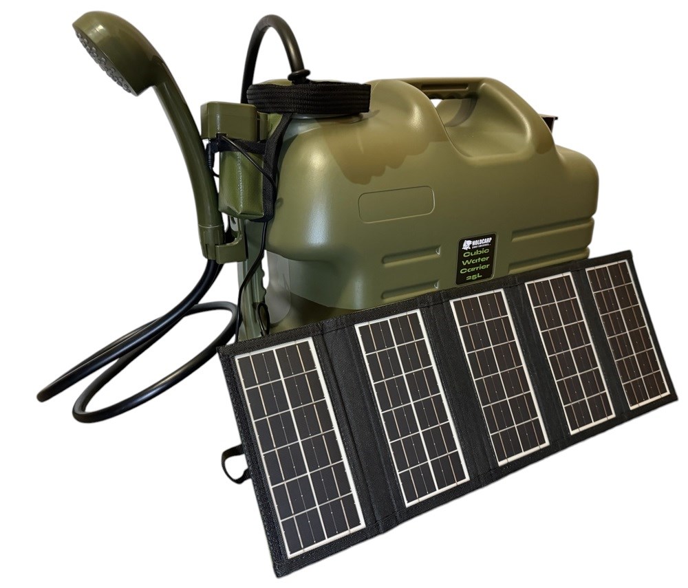 Holdcarp Kanystr Se Sprchou Rechargeable Camping Shower 25L + Solar 10W