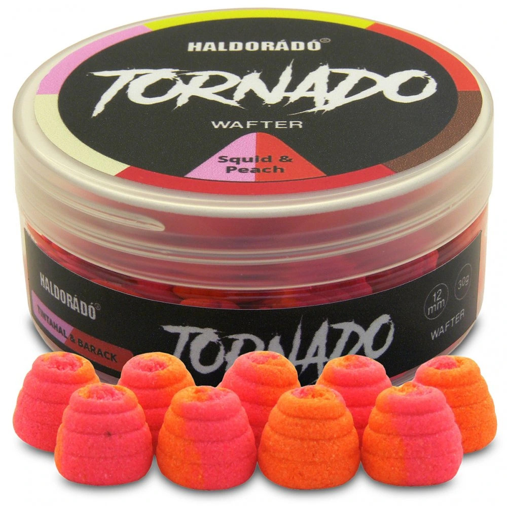 Haldorádó Wafters Tornado 12mm 30g Hmotnost: 30g, Průměr: 12mm, Příchuť: Chobotnice Broskev