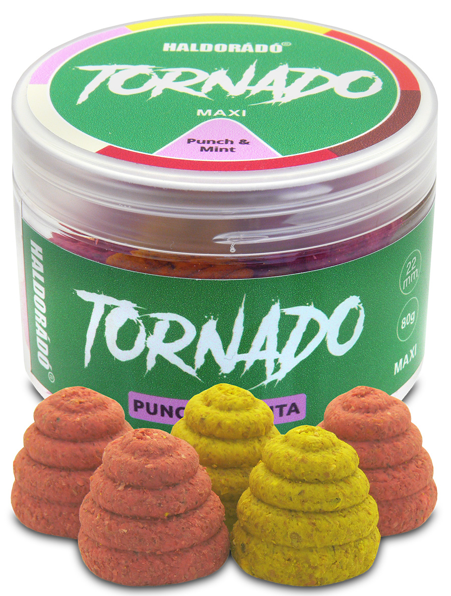 Haldorádó Nástraha Tornado Maxi 80g 22mm Hmotnost: 80g, Průměr: 22mm, Příchuť: Punč/Máta