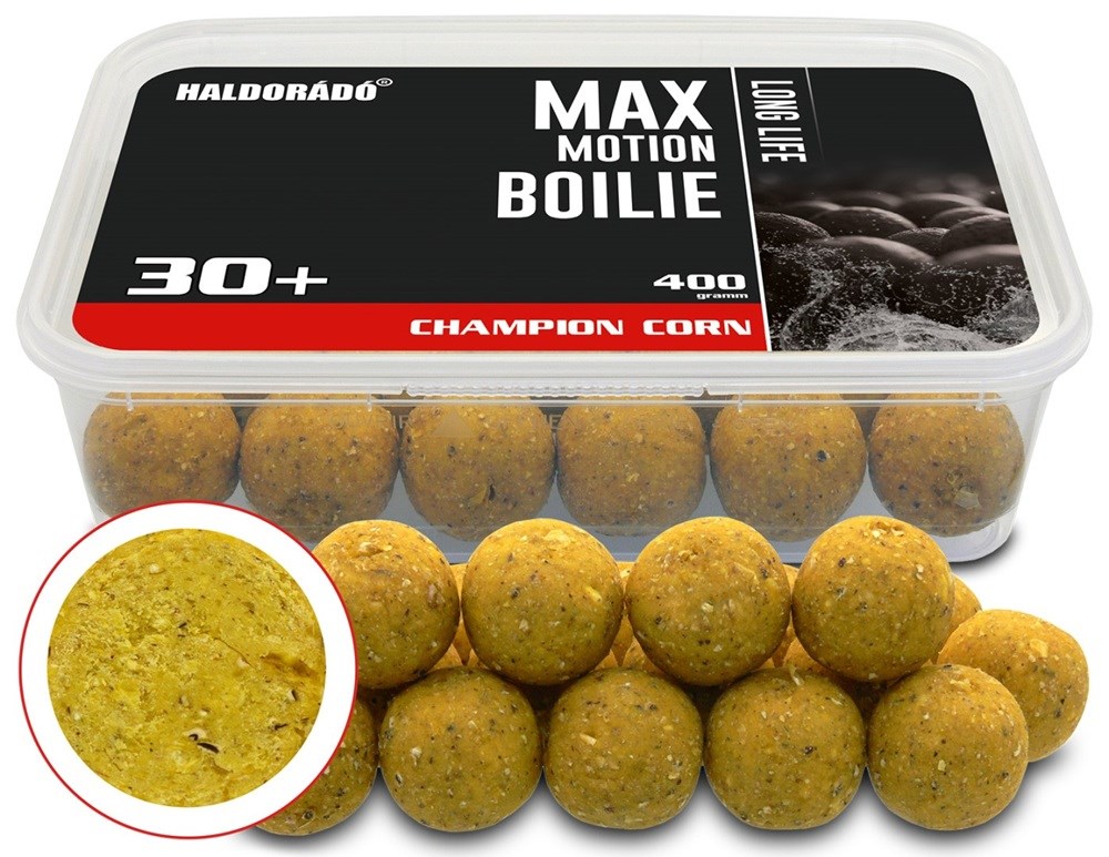 Haldorádó Boilies Max Motion Long Life Champion Corn Hmotnost: 400g, Průměr: 30mm