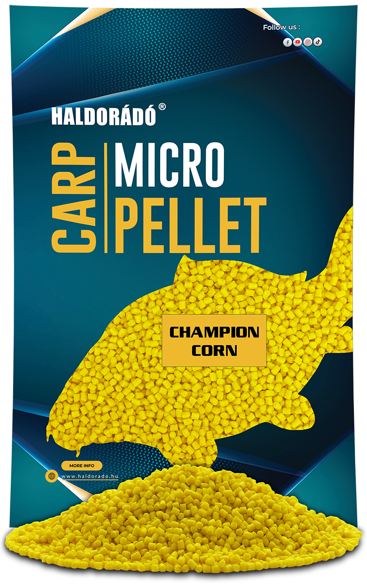 Haldorádó Pelety Carp Micro Pellet 2,5mm 600g Hmotnost: 600g, Průměr: 2,5mm, Příchuť: Champion Corn