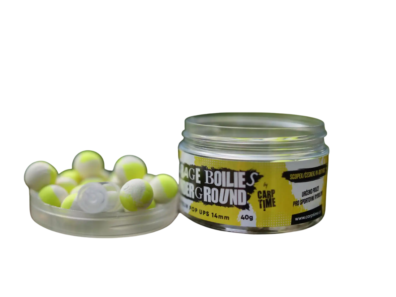 G.B.U. Plovoucí Boilies Zeppelin Pop Ups Scopex Česnek N-Butyric 14mm 40g Hmotnost: 40g, Průměr: 14mm