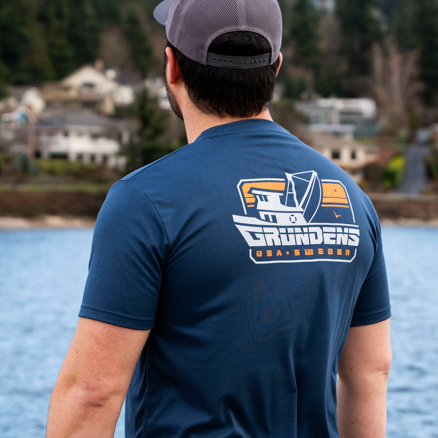 Grundéns Grundés Tričko Commercial Boat SS Tech Tee Blue Abyss Velikost: M - Obrázek 3