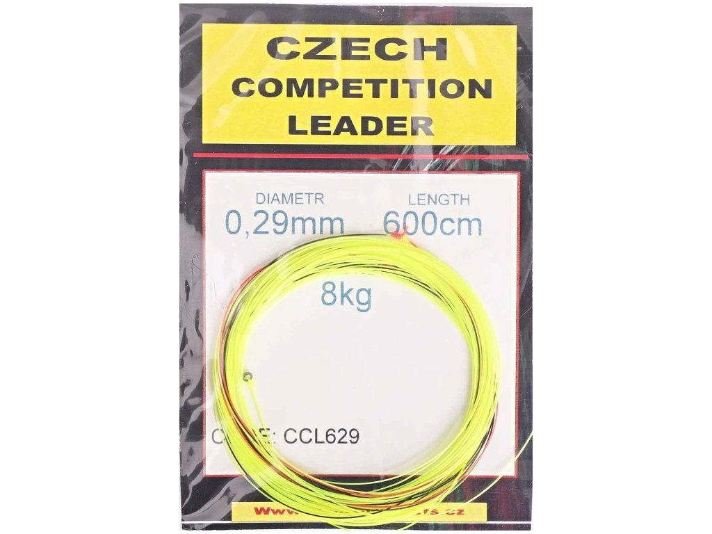Hends Francouzský Návazec Czech Competition Leader Fluo Žlutá 6m Délka: 6m, Nosnost: 4kg, Průměr: 0,22mm