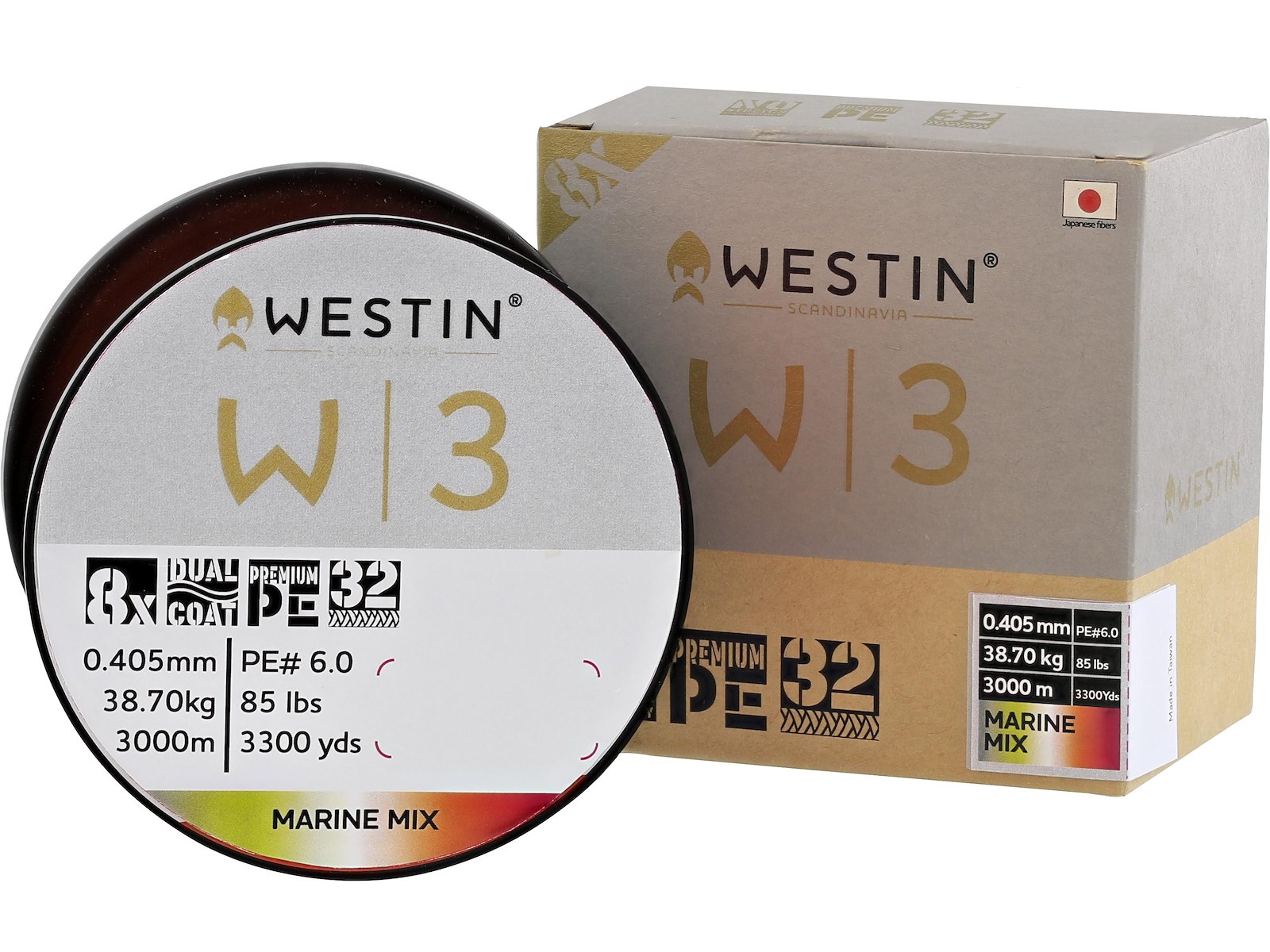 Westin Pletená Šnůra Westin W3 Oceanic Swirl 8-Braid Marine Mix 1m Nosnost: 12,3kg, Průměr: 0,235mm