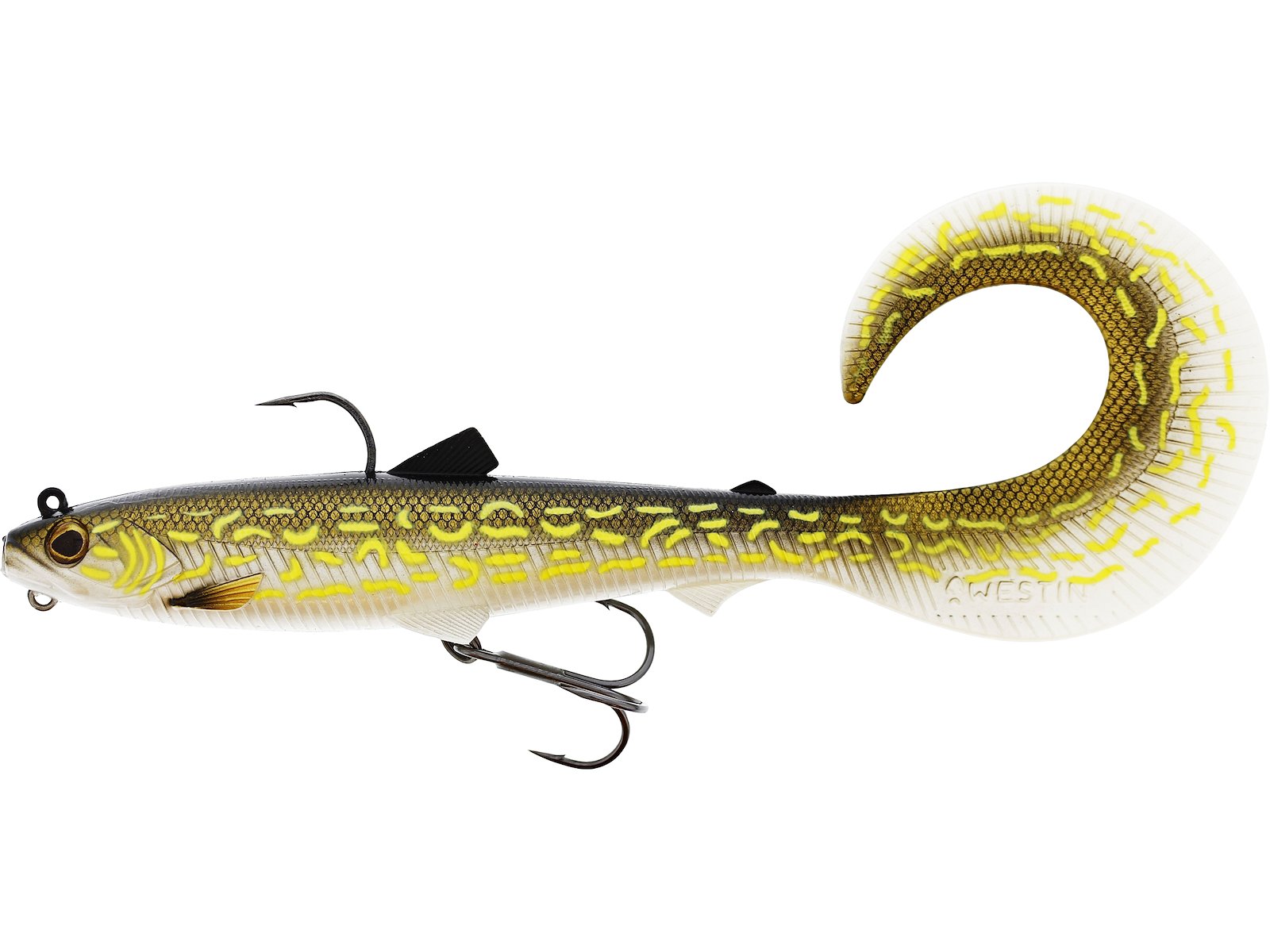 Westin Gumová Nástraha Bullteez Curltail R2F Sinking Natural Pike Délka: 16cm, Hmotnost: 35g, Počet kusů: 1ks