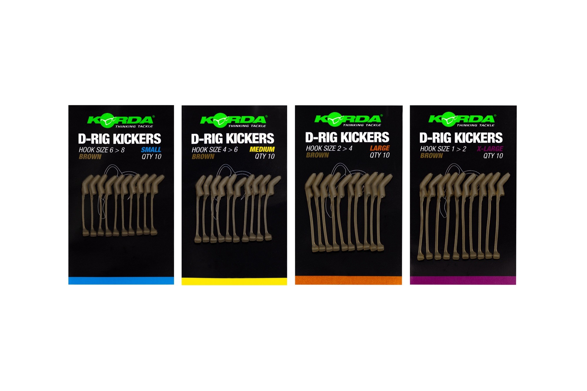 Korda Rovnátka Kickers D Rig Brown 10ks Velikost: S - Obrázek 2