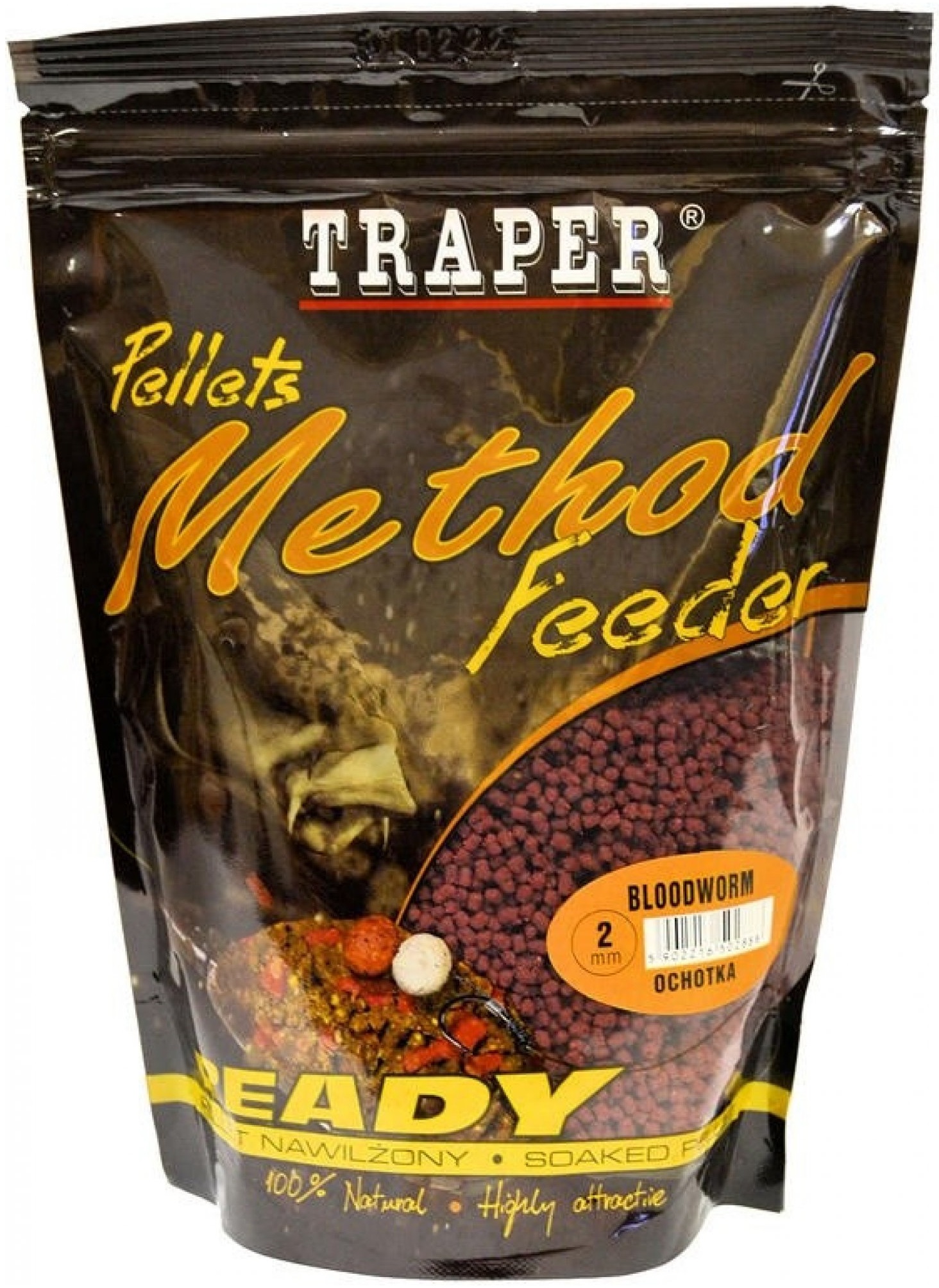Traper Vlhčené Pelety Method Feeder 2mm 500g Hmotnost: 500g, Průměr: 2mm, Příchuť: Med