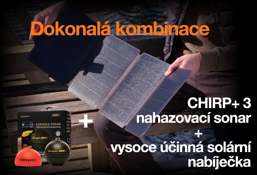 Deeper Power Bundle Nahazovací Sonar Chirp+ 3 a Solární Nabíječka (obrázek 11)