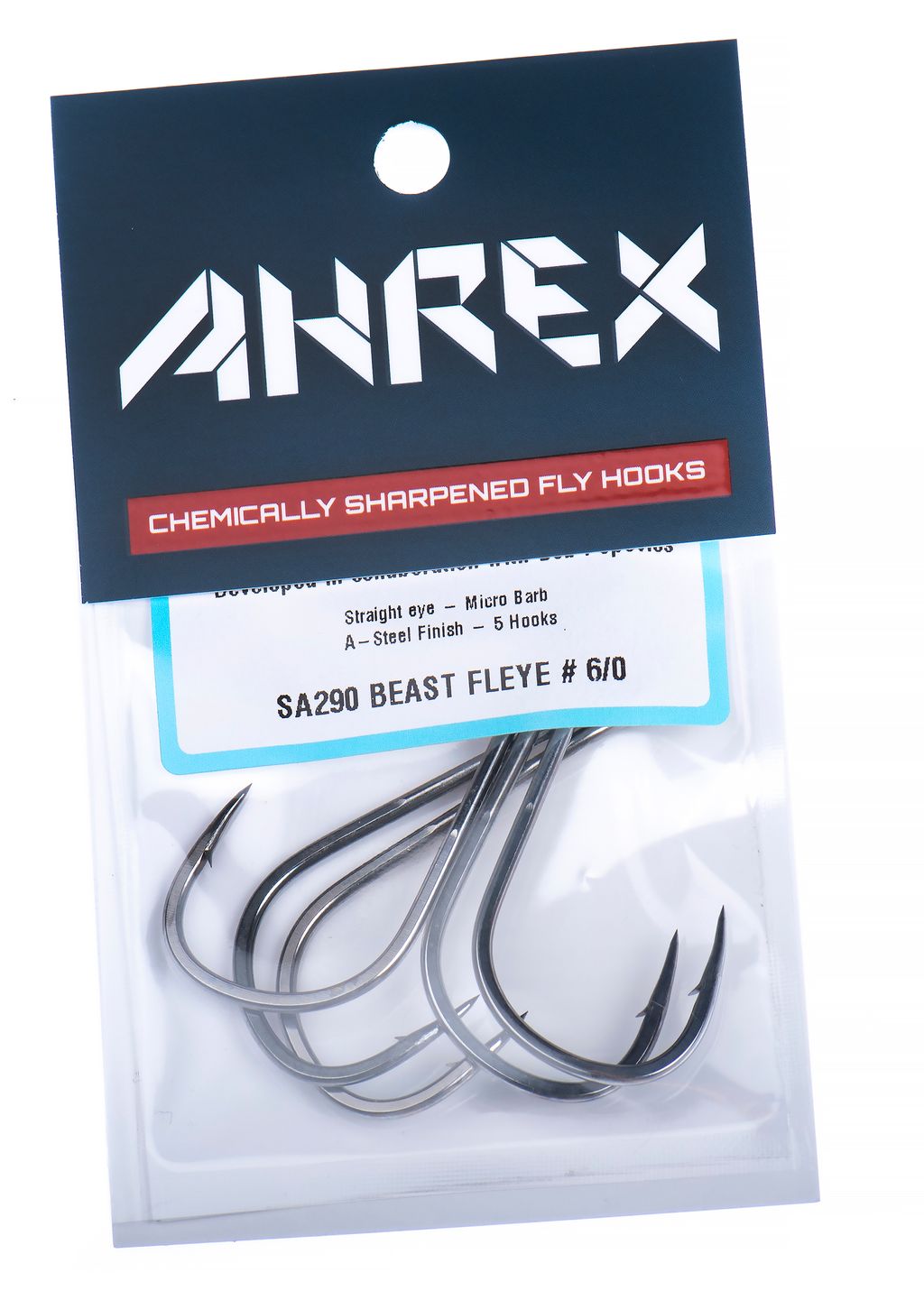 Ahrex Háčky Beast Fleye SA290 Velikost háčku: #4/0, Počet ks. v balení: 6ks - Obrázek 2