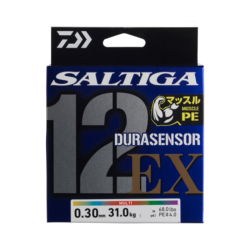 Daiwa Pletená Šnůra Saltiga Durasensor 12 Braid EX+Si3 Multi-Color 300m Délka: 300m, Nosnost: 40kg, Průměr: 0,33mm (obrázek 3)