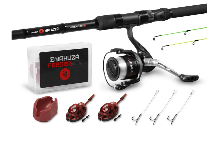Delphin Feedrový Set Yakuza Prut 3m 100g 3+2-díl + Naviják 4T + Příslušenství