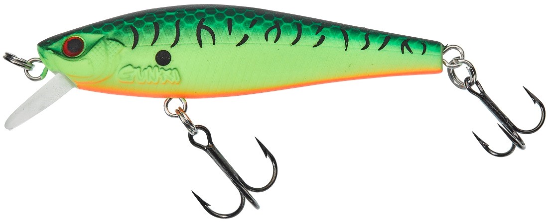 Gunki Wobler Gamera Twitch SP Mat Fire Tiger Délka: 6,5cm, Hmotnost: 5,4g, Maximální ponor: 0,6m