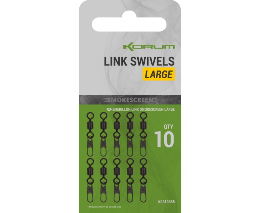 Korum Karabinka Smokescreen Link Swivels 10ks Velikost: Large