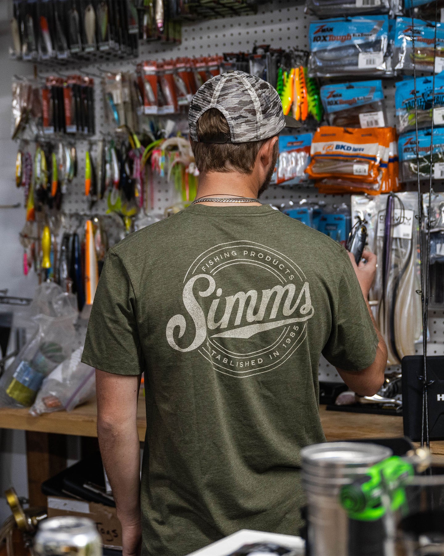 Simms Tričko Circle Lockup T-Shirt Military Heather Velikost: L (obrázek 4)