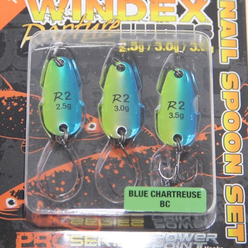 Rapture Set Plandavek Windex SG Nail Spoon Blue Chartreuse 2,8cm 2,5g -3,5g