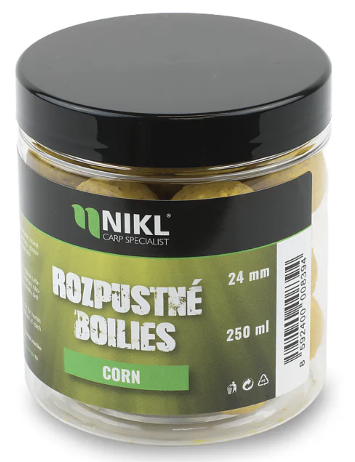 Nikl Rozpustné Boilies Corn 250ml Průměr: 24mm
