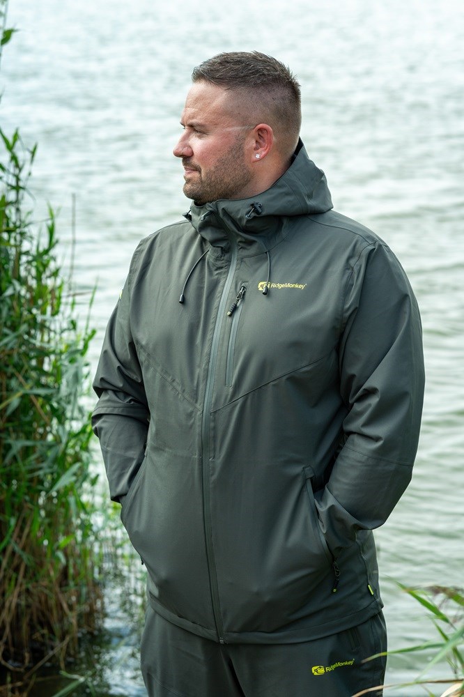 RidgeMonkey Bunda APEarel ThermaPro Waterproof Shell Coat Green Velikost: L (obrázek 7)