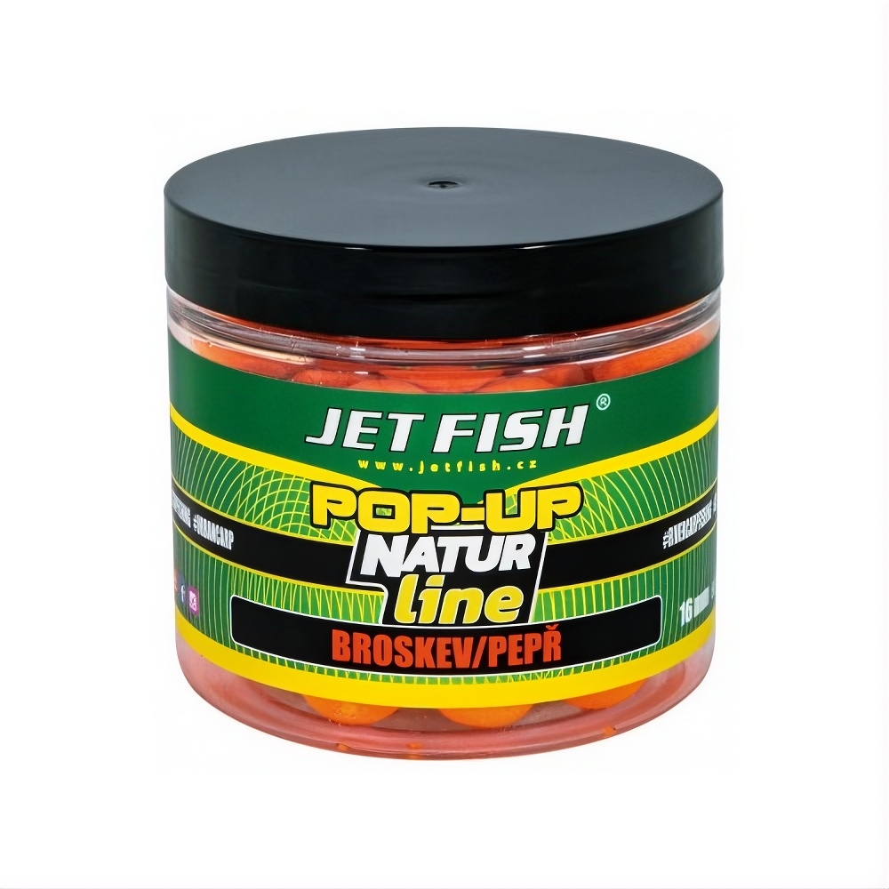 Jet Fish Plovoucí Boilie Natur Line Pop Up Broskev / Pepř Průměr: 16mm