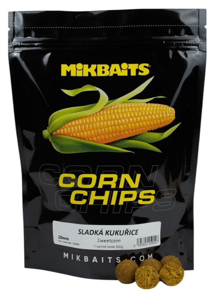 Mikbaits Boilie Corn Chips Sladká Kukuřice Hmotnost: 300g, Průměr: 30mm