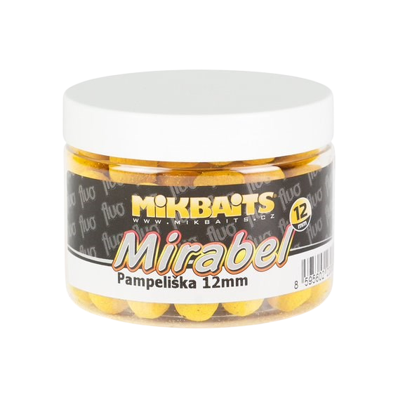 Mikbaits Mirabel Fluo Boilie Pampeliška 12mm 150ml Hmotnost: 150g, Průměr: 12mm