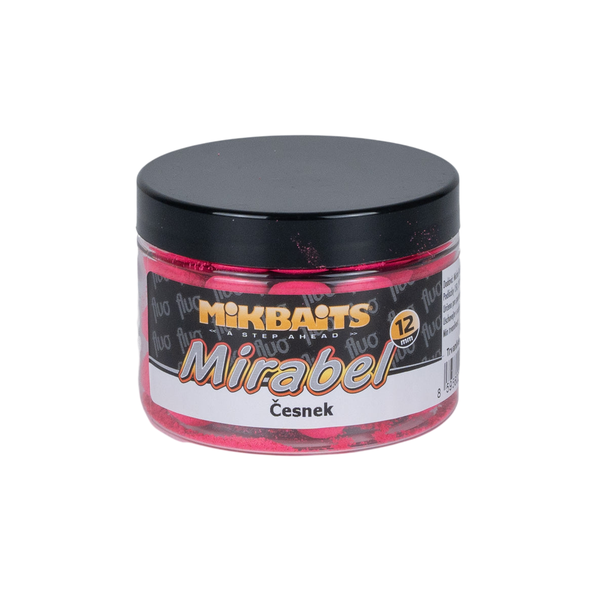 Mikbaits Mirabel Fluo Boilie Česnek 12mm 150ml Hmotnost: 150g, Průměr: 12mm