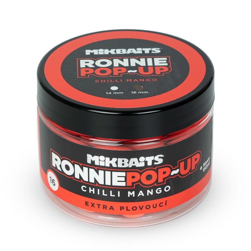 Mikbaits Plovoucí Boilie Ronnie Chilli Mango 150ml Hmotnost: 150g, Průměr: 14mm