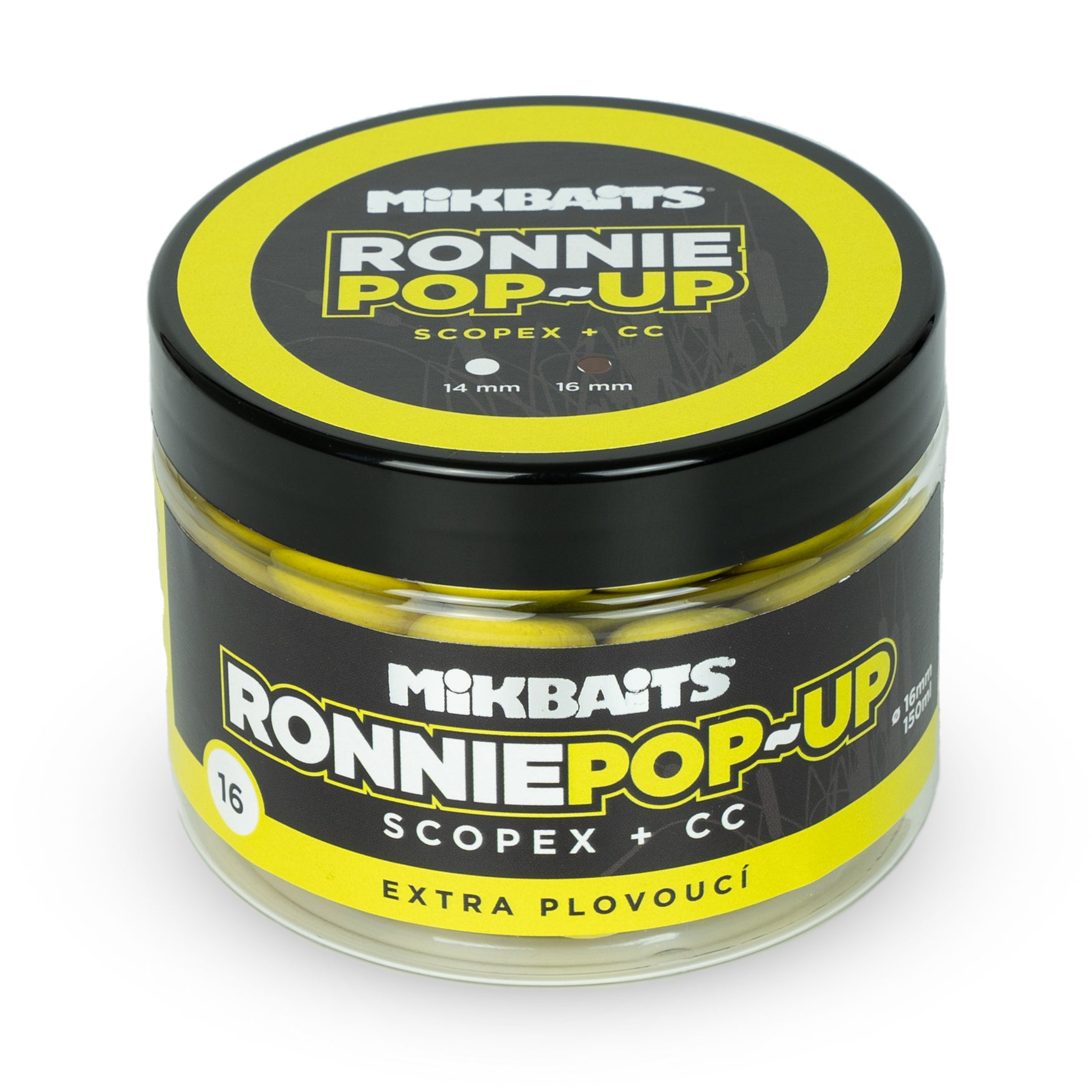 Levně Mikbaits Plovoucí Boilie Ronnie Scopex + CC 150ml Hmotnost: 150g, Průměr: 14mm