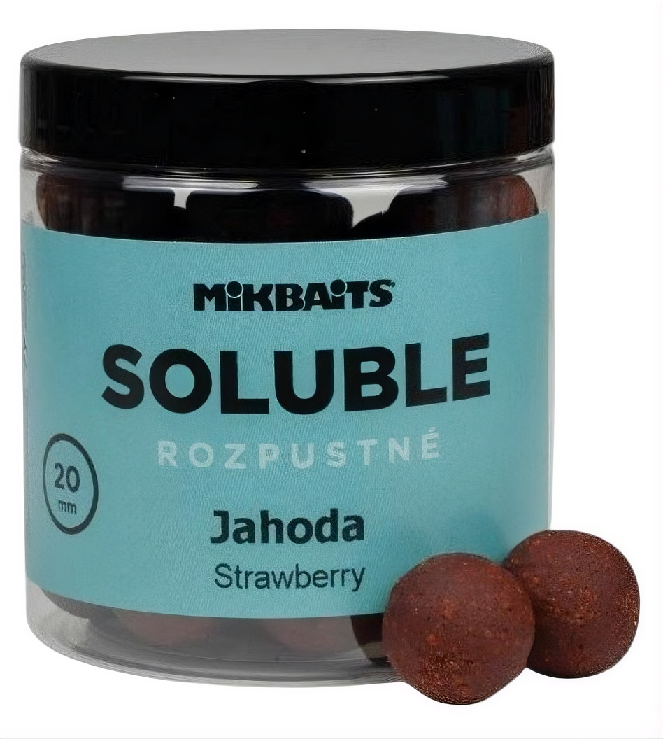 Mikbaits Rozpustné Boilie Soluble Jahoda 250ml Hmotnost: 250g, Průměr: 24mm
