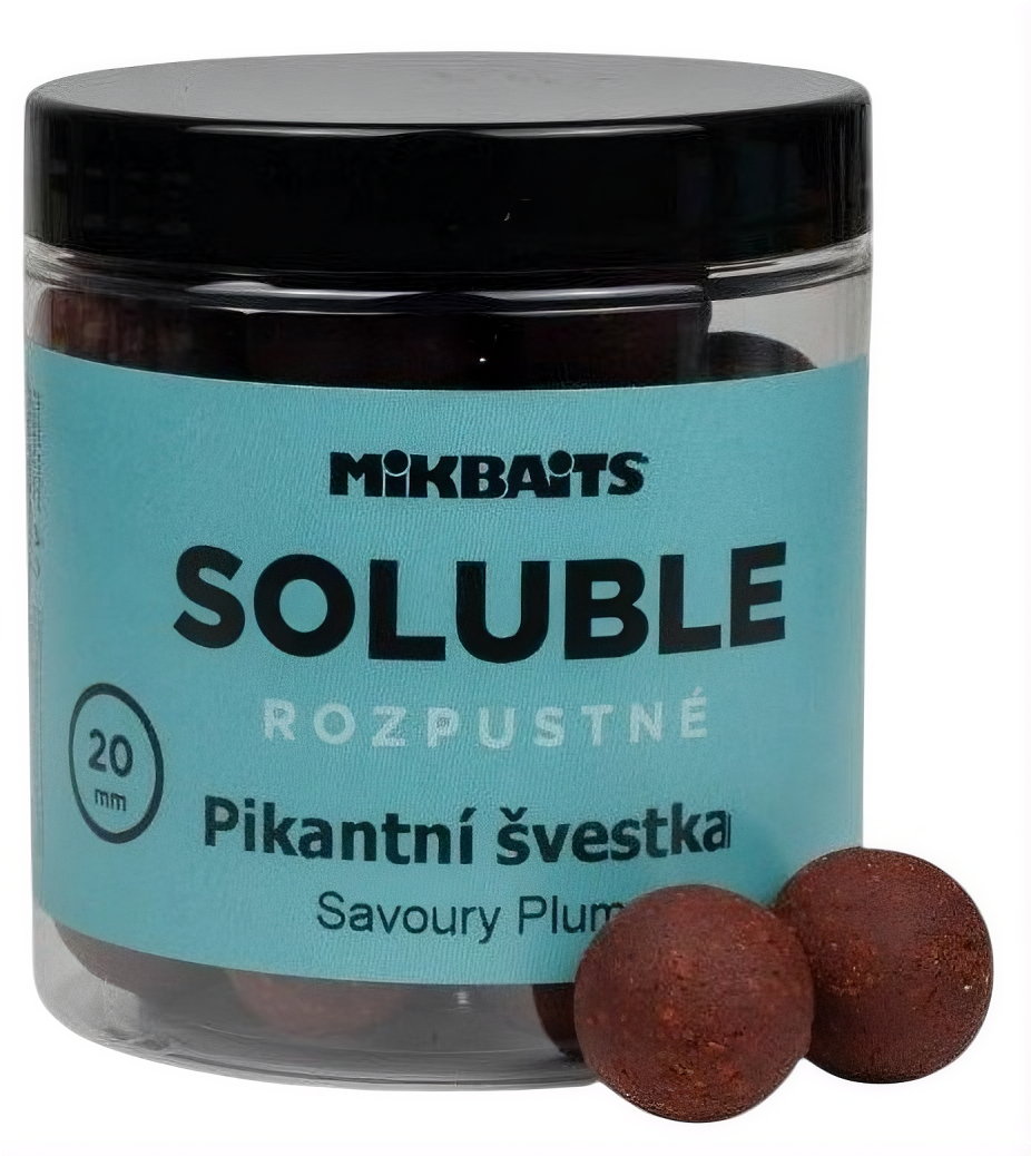 Mikbaits Rozpustné Boilie Soluble Pikantní švestka 250ml Hmotnost: 250g, Průměr: 20mm
