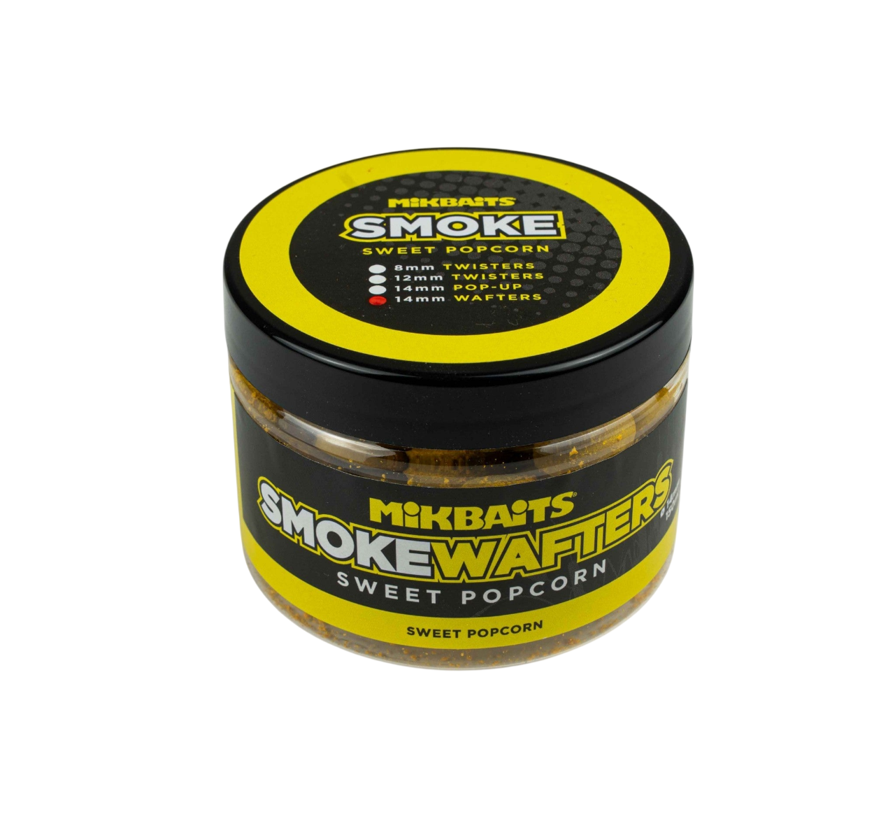 Mikbaits Vyvážené Boilie Smoke Wafters Sweet Popcorn 14mm 150ml Hmotnost: 150g, Průměr: 14mm