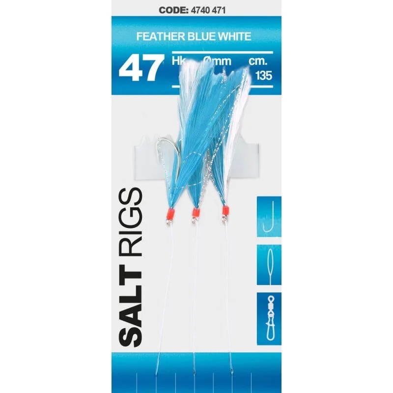 Spro Návazec 47 Salt Rig Feather Blue White Velikost háčku: #1/0