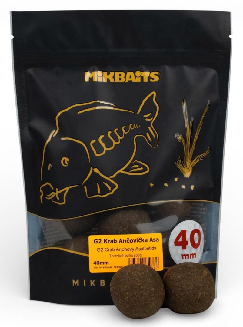 Mikbaits Boilies Gangster G2 Krab Ančovička Asa Hmotnost: 300g, Průměr: 30mm