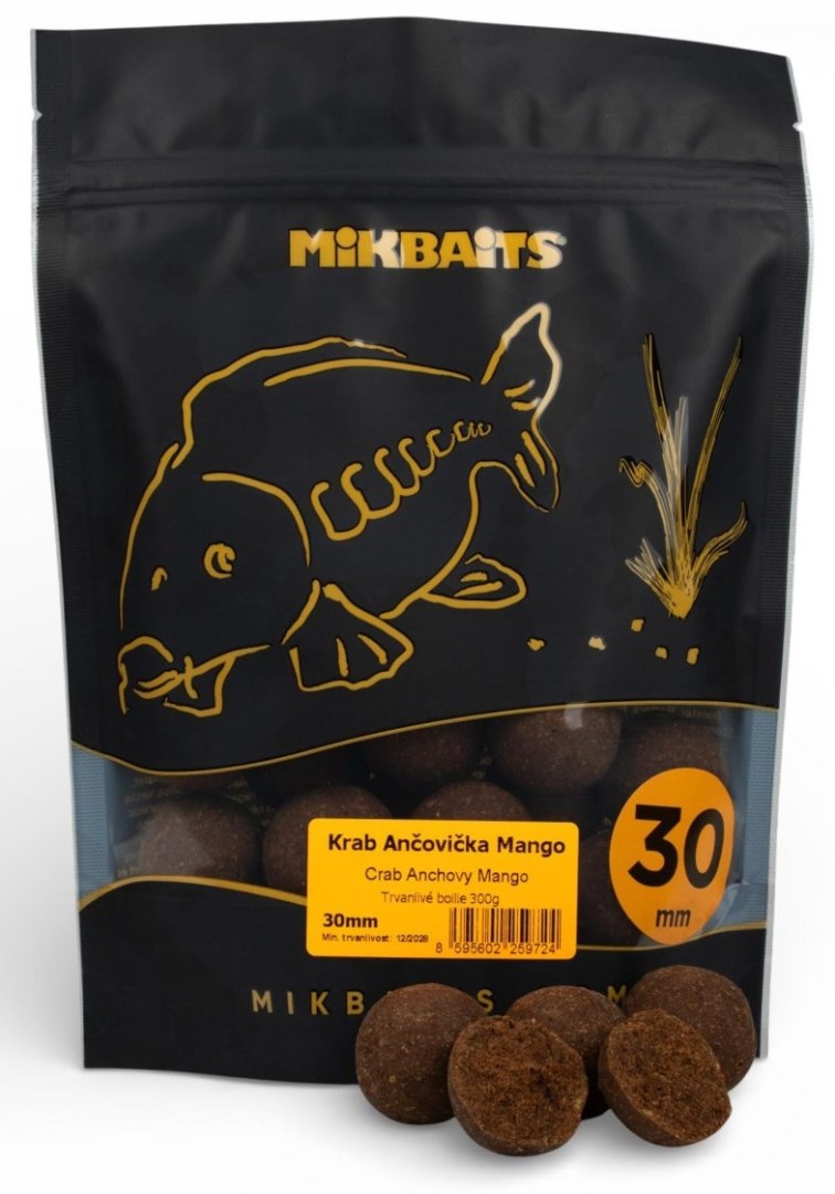 Mikbaits Boilie Fanatica Krab Ančovička Mango Hmotnost: 300g, Průměr: 30mm