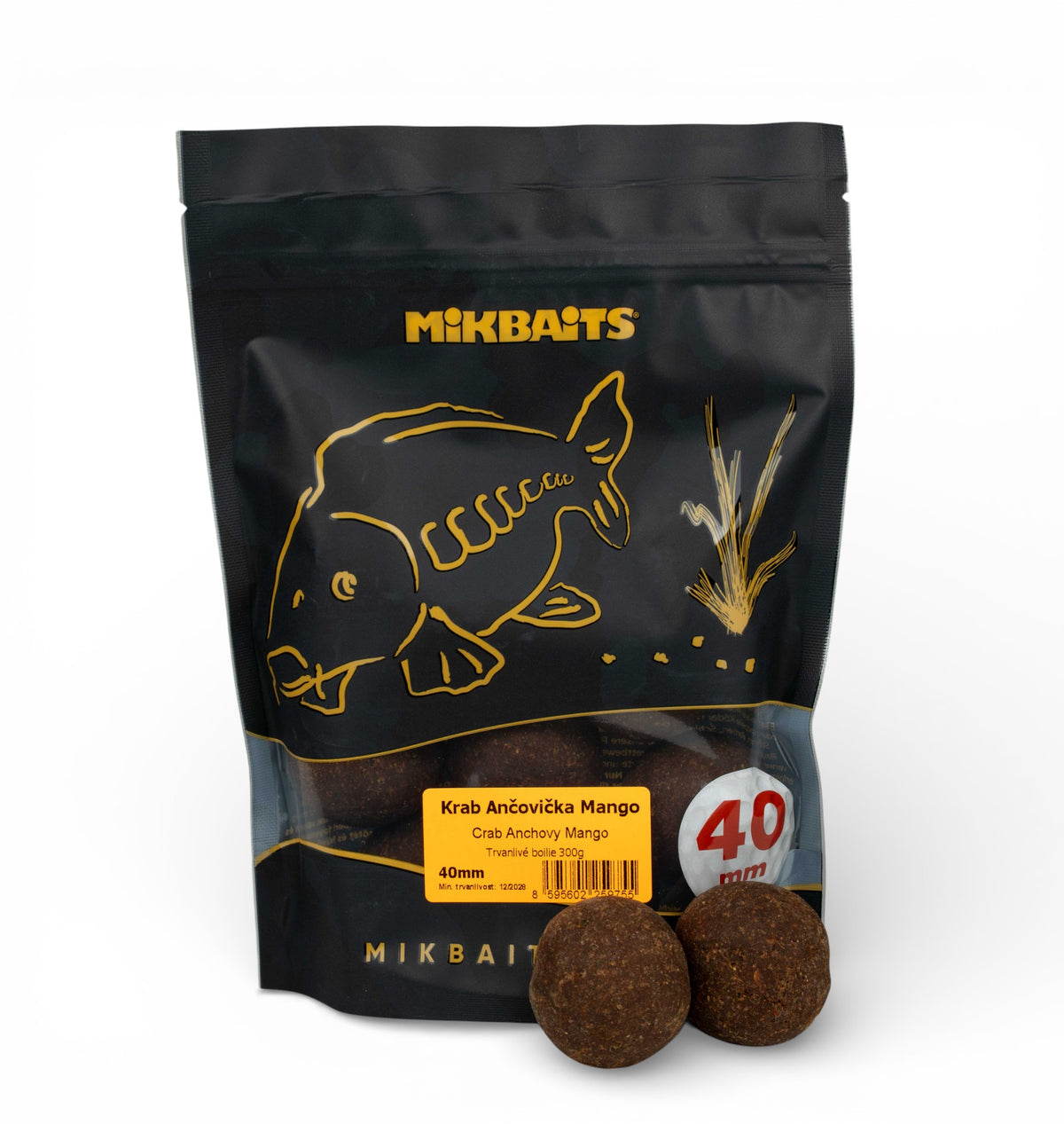 Mikbaits Boilie Fanatica Krab Ančovička Mango Hmotnost: 300g, Průměr: 40mm