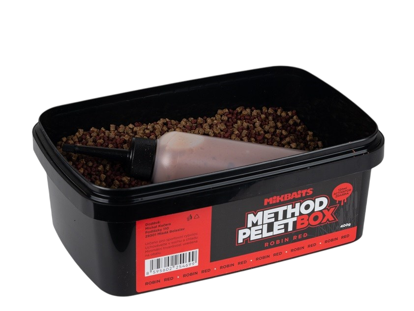 Mikbaits Method Pelet Box Robin Red 400g + 120ml Activator